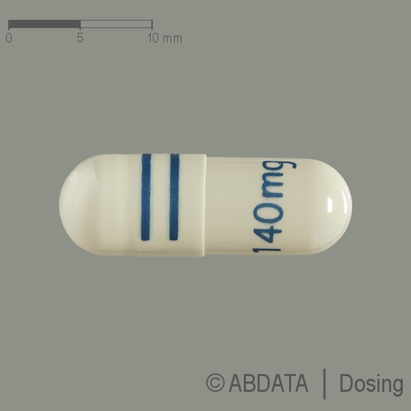 Produktabbildungen für TEMOZOLOMID-ratiopharm 140 mg Hartkapseln in der Vorder-, Hinter- und Seitenansicht.