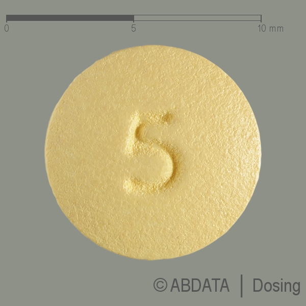 Produktabbildungen für OLMESARTAN/Amlodipin AbZ 40 mg/5 mg Filmtabletten in der Vorder-, Hinter- und Seitenansicht.