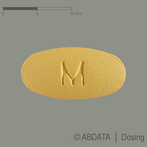 Produktabbildungen für AMLODIPIN/Valsartan Mylan 5 mg/160 mg Filmtabl. in der Vorder-, Hinter- und Seitenansicht.
