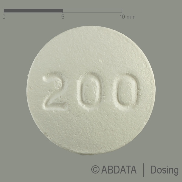 Produktabbildungen für QUETIAPIN-ratiopharm 200 mg Filmtabletten in der Vorder-, Hinter- und Seitenansicht.