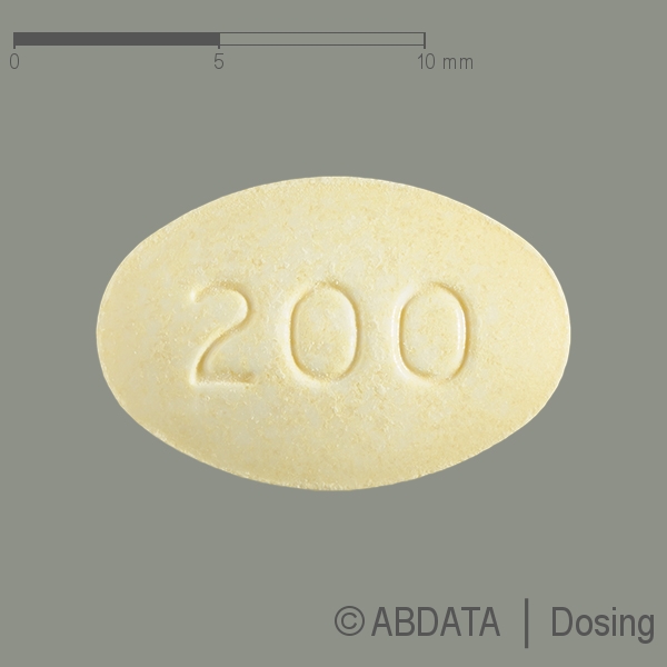 Produktabbildungen für SPEDRA 200 mg Tabletten in der Vorder-, Hinter- und Seitenansicht.
