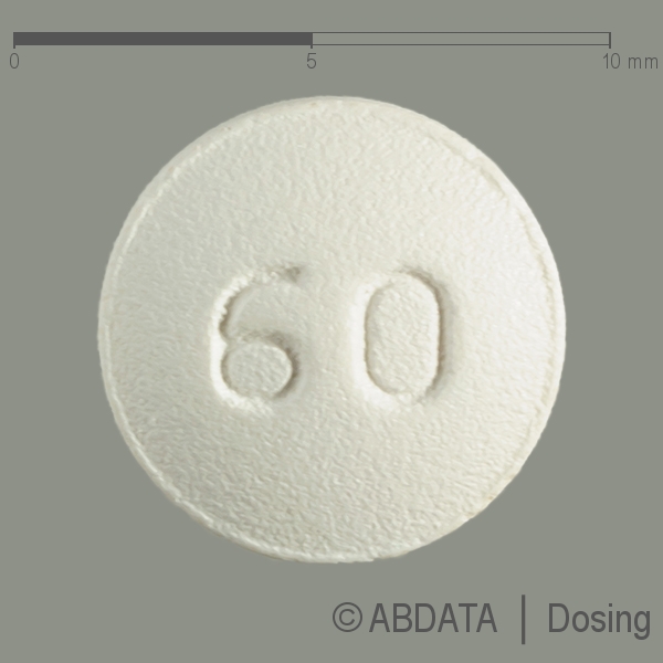 Produktabbildungen für ETORICOXIB beta 60 mg Filmtabletten in der Vorder-, Hinter- und Seitenansicht.