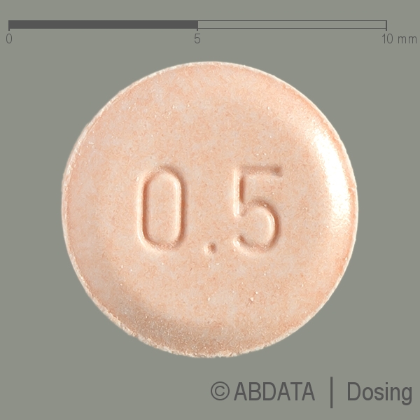 Produktabbildungen für ANTELEPSIN 0,5 mg Tabletten in der Vorder-, Hinter- und Seitenansicht.