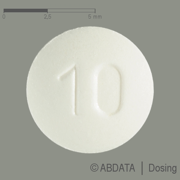 Produktabbildungen für OXA-CT 10 mg Tabletten in der Vorder-, Hinter- und Seitenansicht.