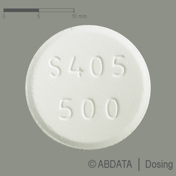 Produktabbildungen für FOSRENOL 500 mg Kautabletten in der Vorder-, Hinter- und Seitenansicht.