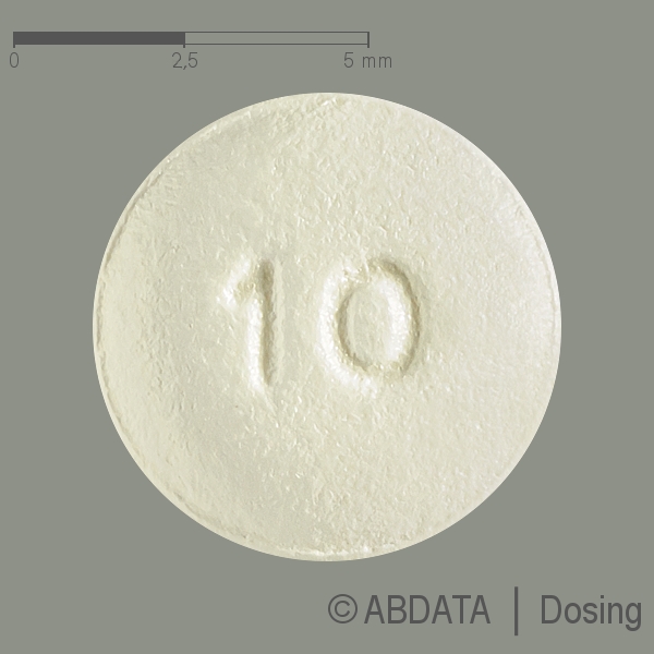 Produktabbildungen für OLMESARTAN-1A Pharma 10 mg Filmtabletten in der Vorder-, Hinter- und Seitenansicht.