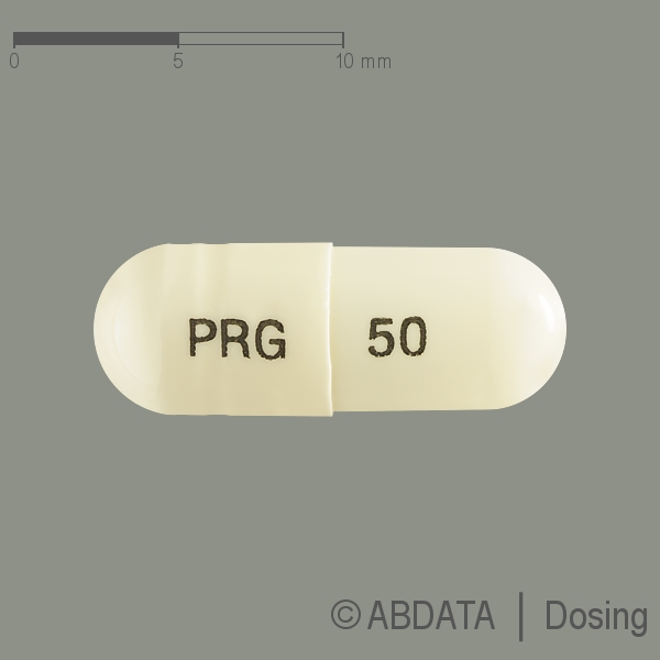 Produktabbildungen für PREGABALIN Micro Labs 50 mg Hartkapseln in der Vorder-, Hinter- und Seitenansicht.
