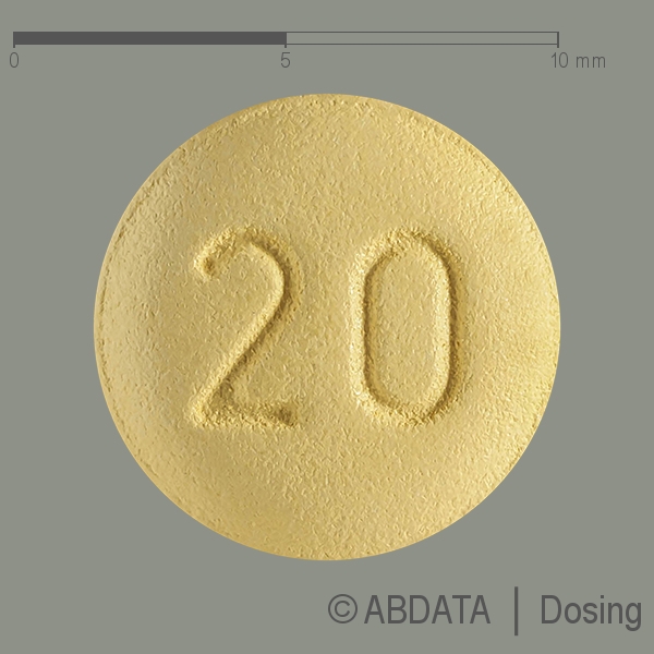 Produktabbildungen für PONVORY 20 mg Filmtabletten in der Vorder-, Hinter- und Seitenansicht.