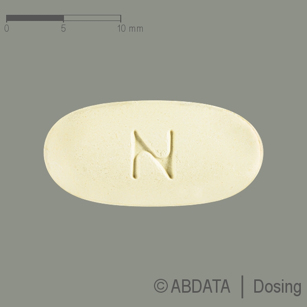 Produktabbildungen für NEVIRAPIN Aurobindo 400 mg Retardtabletten in der Vorder-, Hinter- und Seitenansicht.