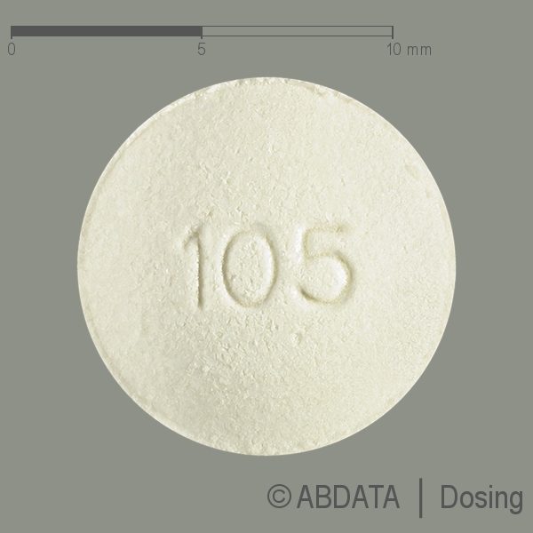 Produktabbildungen für PRAMIPEXOL AL 1,05 mg Retardtabletten in der Vorder-, Hinter- und Seitenansicht.