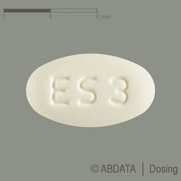 Produktabbildungen für EZETIMIB/Simvastatin Mylan 10 mg/40 mg Tabletten in der Vorder-, Hinter- und Seitenansicht.