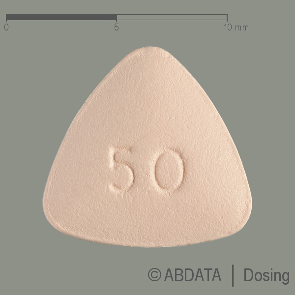 Produktabbildungen für IMIGRAN T 50 mg Filmtabletten in der Vorder-, Hinter- und Seitenansicht.