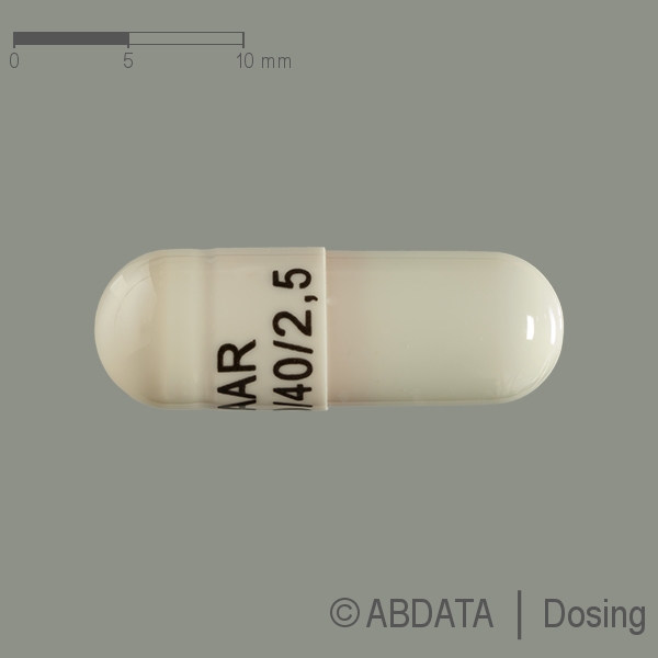 Produktabbildungen für ILTRIA 100 mg/40 mg/2,5 mg Hartkapseln in der Vorder-, Hinter- und Seitenansicht.