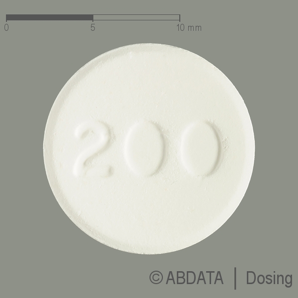 Produktabbildungen für LAMOTRIGIN STADA 200 mg Tabletten in der Vorder-, Hinter- und Seitenansicht.