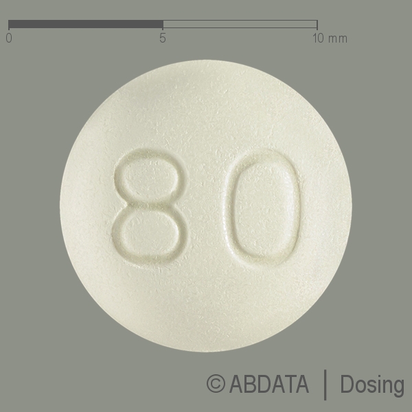 Produktabbildungen für EDARBI 80 mg Tabletten in der Vorder-, Hinter- und Seitenansicht.