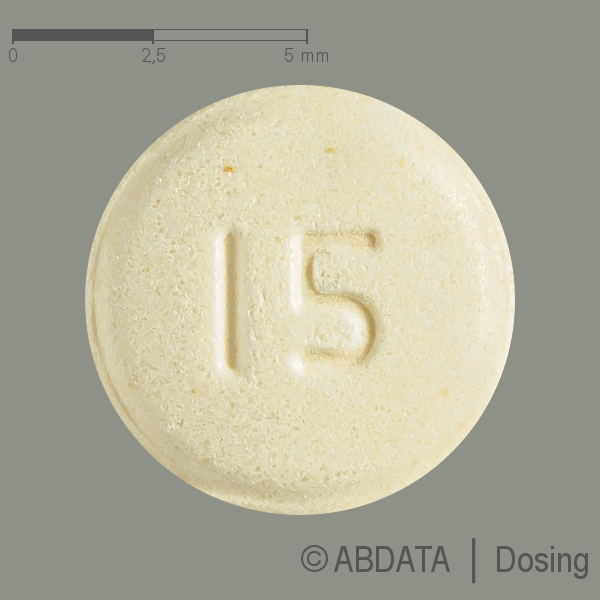 Produktabbildungen für ARIPIPRAZOL axcount 15 mg Tabletten in der Vorder-, Hinter- und Seitenansicht.