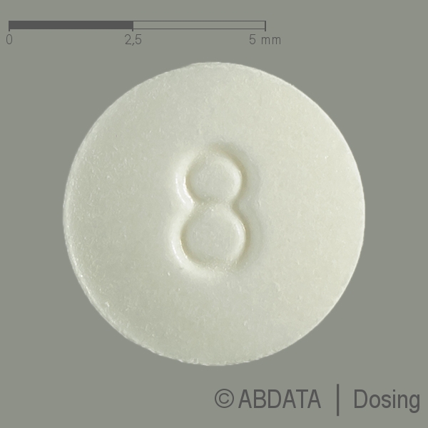 Produktabbildungen für CARAMLO 8 mg/5 mg Tabletten in der Vorder-, Hinter- und Seitenansicht.
