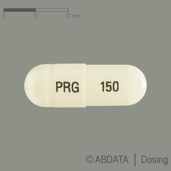 Produktabbildungen für PREGABALIN Micro Labs 150 mg Hartkapseln in der Vorder-, Hinter- und Seitenansicht.