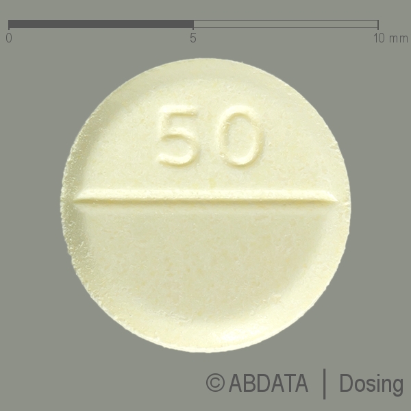 Produktabbildungen für CLOZAPIN AbZ 50 mg Tabletten in der Vorder-, Hinter- und Seitenansicht.