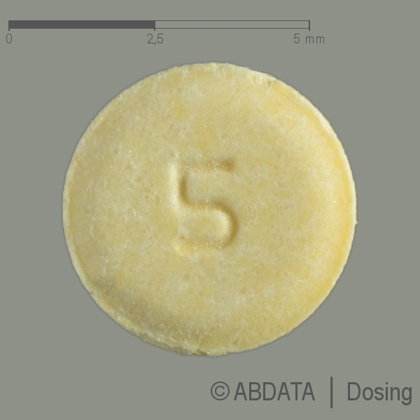 Produktabbildungen für ARIPIPRAZOL-ratiopharm 5 mg Tabletten in der Vorder-, Hinter- und Seitenansicht.