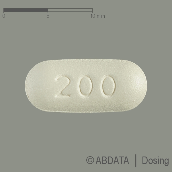 Produktabbildungen für DIFICLIR 200 mg Filmtabletten in der Vorder-, Hinter- und Seitenansicht.
