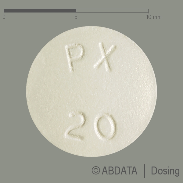 Produktabbildungen für PAROXETIN-1A Pharma 20 mg Filmtabletten in der Vorder-, Hinter- und Seitenansicht.