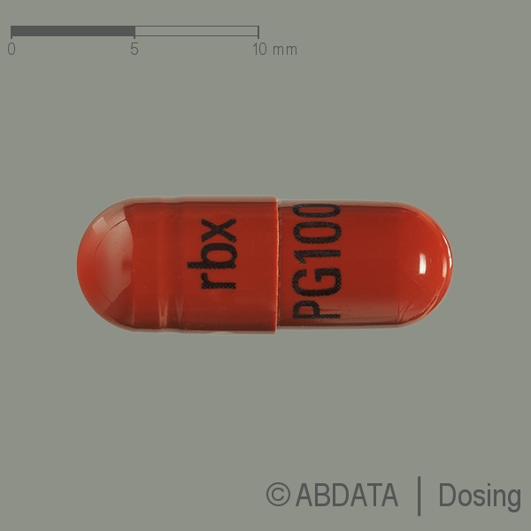 Produktabbildungen für PREGABALIN BASICS 100 mg Hartkapseln in der Vorder-, Hinter- und Seitenansicht.