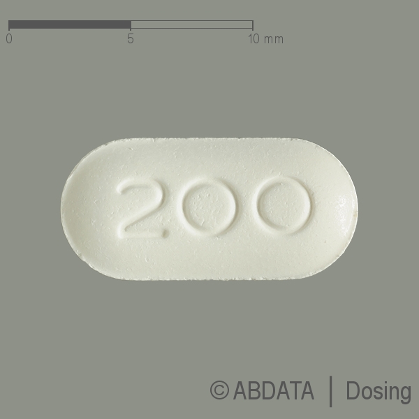 Produktabbildungen für ACICLO BASICS 200 mg Tabletten in der Vorder-, Hinter- und Seitenansicht.
