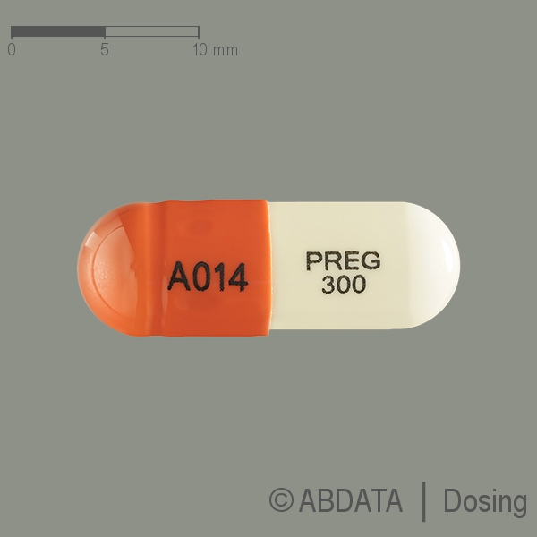 Produktabbildungen für PREGABALIN Ascend 300 mg Hartkapseln in der Vorder-, Hinter- und Seitenansicht.