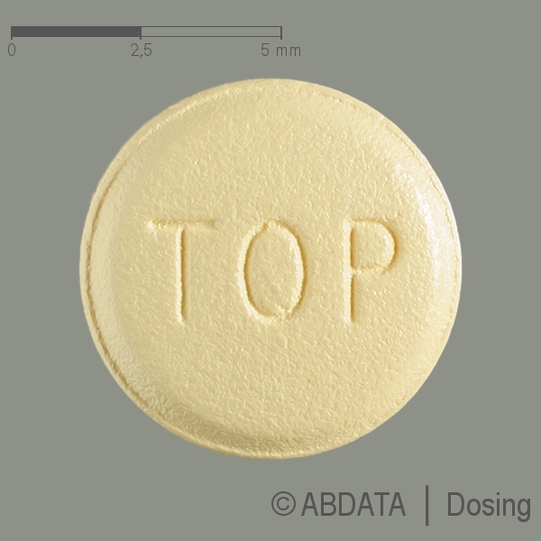 Produktabbildungen für TOPAMAX 50 mg Filmtabletten in der Vorder-, Hinter- und Seitenansicht.