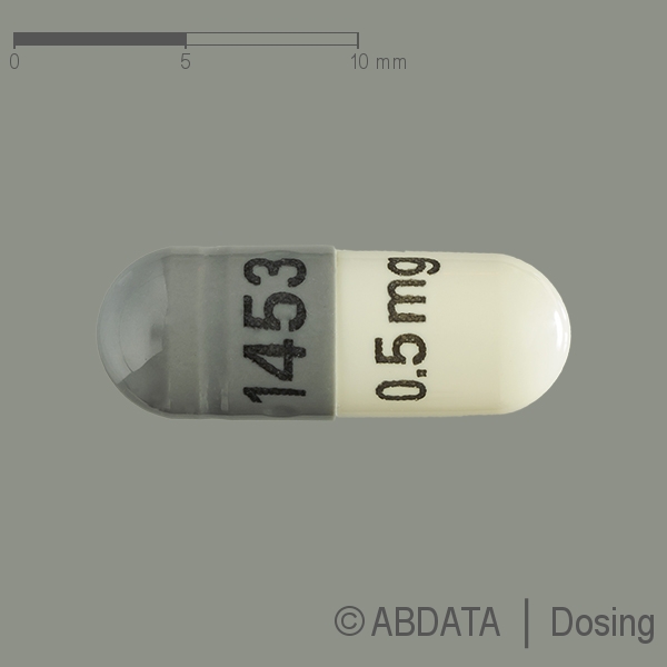 Produktabbildungen für ANAGRELID Heumann 0,5 mg Hartkapseln in der Vorder-, Hinter- und Seitenansicht.