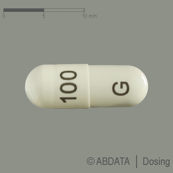 Produktabbildungen für GABAPENTIN-ratiopharm 100 mg Hartkapseln in der Vorder-, Hinter- und Seitenansicht.