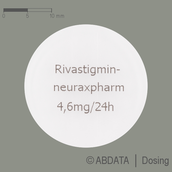 Produktabbildungen für RIVASTIGMIN-neuraxpharm 4,6 mg/24 Std. transd.Pfl. in der Vorder-, Hinter- und Seitenansicht.