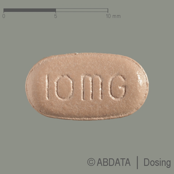 Produktabbildungen für ANTRA MUPS 10 mg magensaftresistente Tabletten in der Vorder-, Hinter- und Seitenansicht.