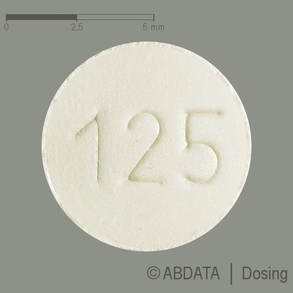 Produktabbildungen für L-THYROXIN 125-1A Pharma Tabletten in der Vorder-, Hinter- und Seitenansicht.