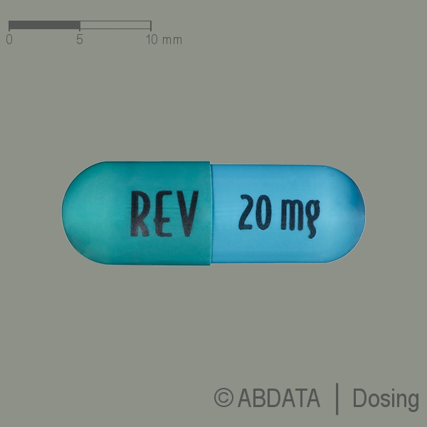 Produktabbildungen für REVLIMID 20 mg Hartkapseln in der Vorder-, Hinter- und Seitenansicht.