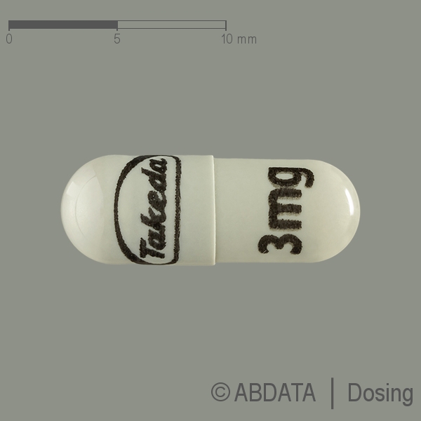 Produktabbildungen für NINLARO 3 mg Hartkapseln in der Vorder-, Hinter- und Seitenansicht.
