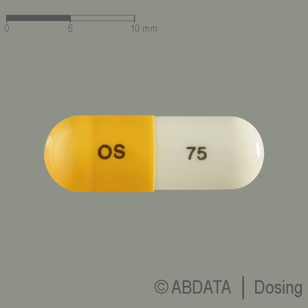 Produktabbildungen für EBILFUMIN 75 mg Hartkapseln in der Vorder-, Hinter- und Seitenansicht.