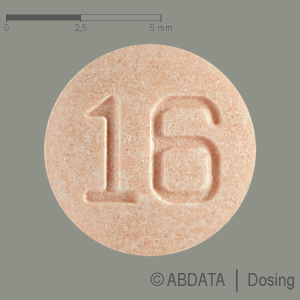 Produktabbildungen für BLOPRESS 16 mg Tabletten in der Vorder-, Hinter- und Seitenansicht.