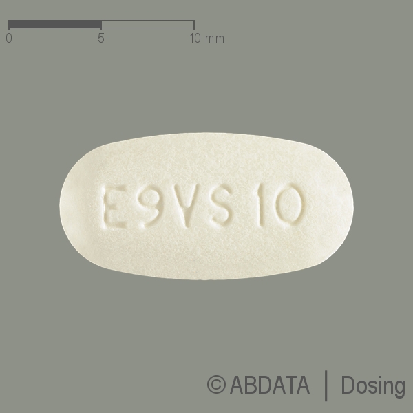 Produktabbildungen für EVEROLIMUS Zentiva 10 mg Tabletten in der Vorder-, Hinter- und Seitenansicht.