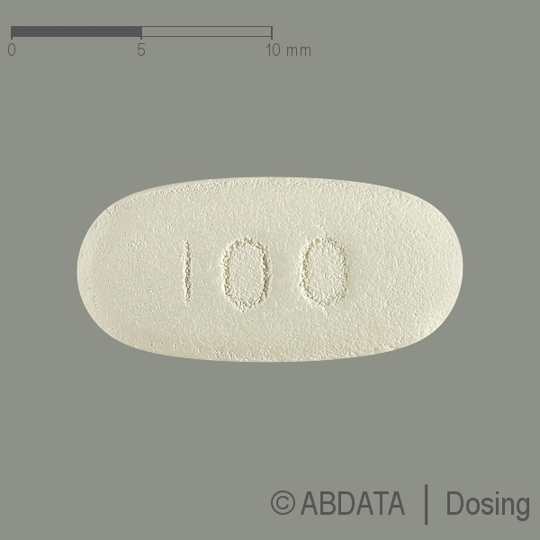 Produktabbildungen für DASATINIB AL 100 mg Filmtabletten STADA in der Vorder-, Hinter- und Seitenansicht.
