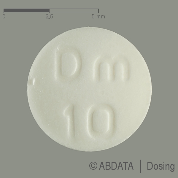 Produktabbildungen für DOMPERIDON STADA 10 mg Tabletten in der Vorder-, Hinter- und Seitenansicht.