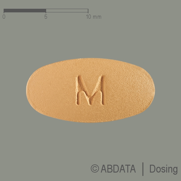 Produktabbildungen für AMLODIPIN/Valsartan Mylan 10 mg/160 mg Filmtabl. in der Vorder-, Hinter- und Seitenansicht.
