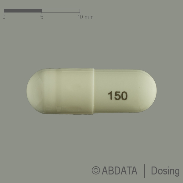 Produktabbildungen für PREGABALIN Hennig 150 mg Hartkapseln in der Vorder-, Hinter- und Seitenansicht.