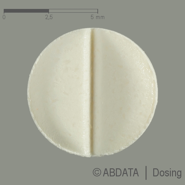 Produktabbildungen für FUROSEMID AbZ 40 mg Tabletten in der Vorder-, Hinter- und Seitenansicht.