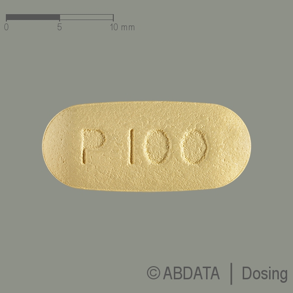 Produktabbildungen für POSACONAZOL Heumann 100 mg magensaftres.Tab.Heunet in der Vorder-, Hinter- und Seitenansicht.