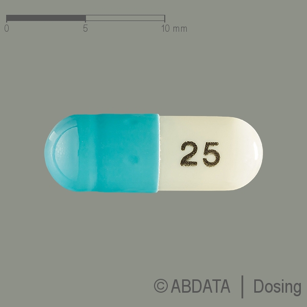 Produktabbildungen für ATOMOXETIN Zentiva 25 mg Hartkapseln in der Vorder-, Hinter- und Seitenansicht.