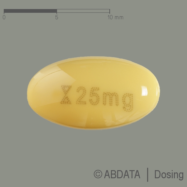 Produktabbildungen für CICLOSPORIN Pro 25 mg Weichkapseln in der Vorder-, Hinter- und Seitenansicht.