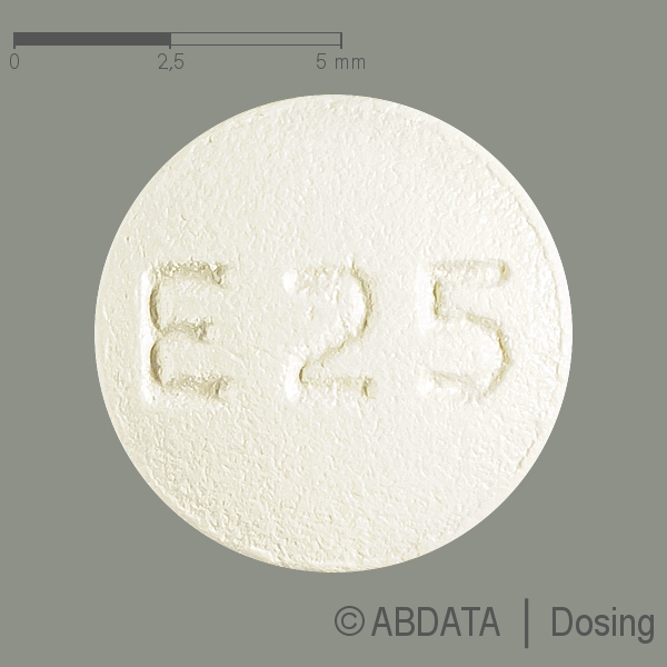 Produktabbildungen für EXEMESTAN-1A Pharma 25 mg Filmtabletten in der Vorder-, Hinter- und Seitenansicht.