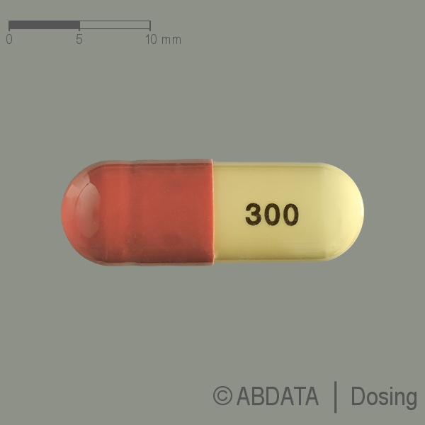 Produktabbildungen für PREGABALIN AbZ 300 mg Hartkapseln in der Vorder-, Hinter- und Seitenansicht.